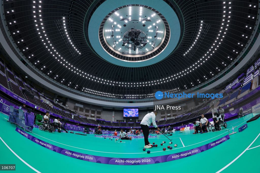 NAGOYA, JAPAN — OCTOBER 14, 2026: The atmosphere at the boccia venue during the 5th Asian Para Games Aichi-Nagoya 2026 at Nagoya City General Gymnasium, Japan, Wednesday, October 14, 2026. Boccia is contested by 92 athletes across 11 events. Photo by Dwi Prasetya/JNA Press. (Photo by Dwi Prasetya/JNA Press via Nexpher Images)