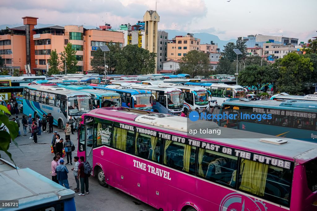 Kathmandu, NEPAL, October 16, 2026: Passengers crowd a bus terminal as they prepare to return to their hometowns and villages for the Dashain festival in Kathmandu, Nepal. Thousands of people leave the capital to celebrate the festival with their families, receive blessings from elders, and participate in traditional rituals. Dashain is one of Nepal’s biggest and most widely celebrated festivals. (Photo by ap tolang/Nexpher Images)