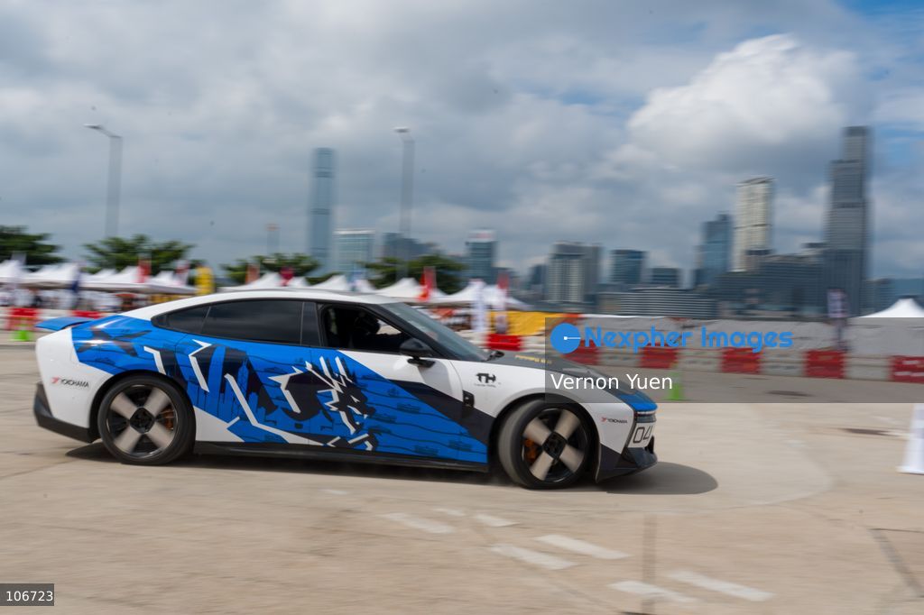 A Xpeng P7 from Chinese automaker Xpeng during a race at the 2026 Asia Auto GYMKHANA Championship Hong Kong stage on October 17, 2026 in Hong Kong. (Photo by Vernon Yuen/Nexpher Images)