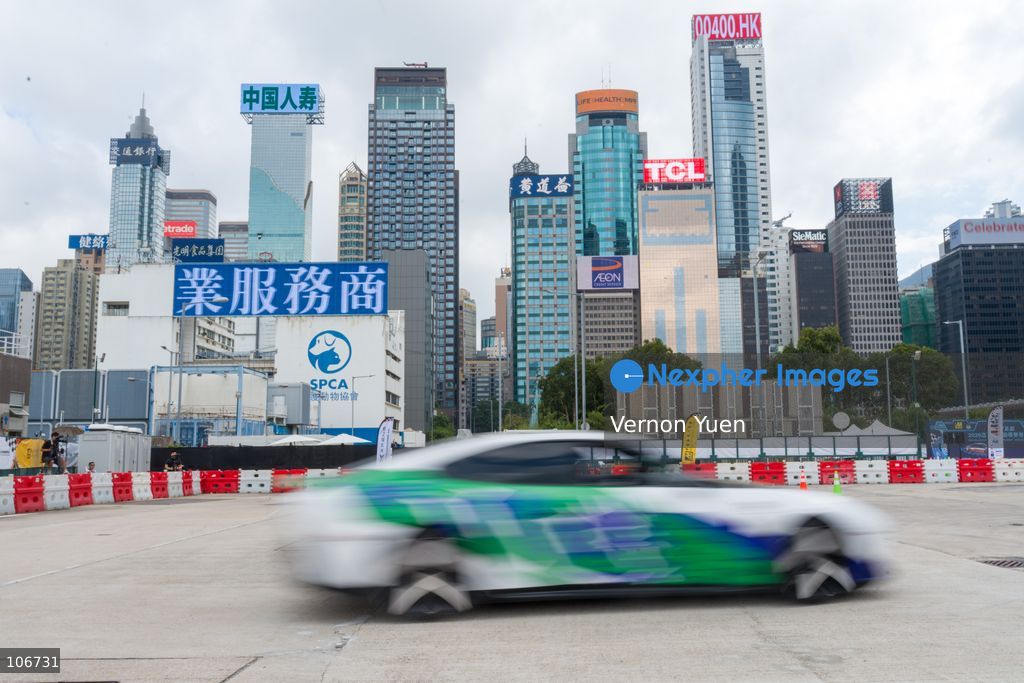 A Xpeng P7 from Chinese automaker Xpeng during a race at the 2026 Asia Auto GYMKHANA Championship Hong Kong stage on October 17, 2026 in Hong Kong. (Photo by Vernon Yuen/Nexpher Images)