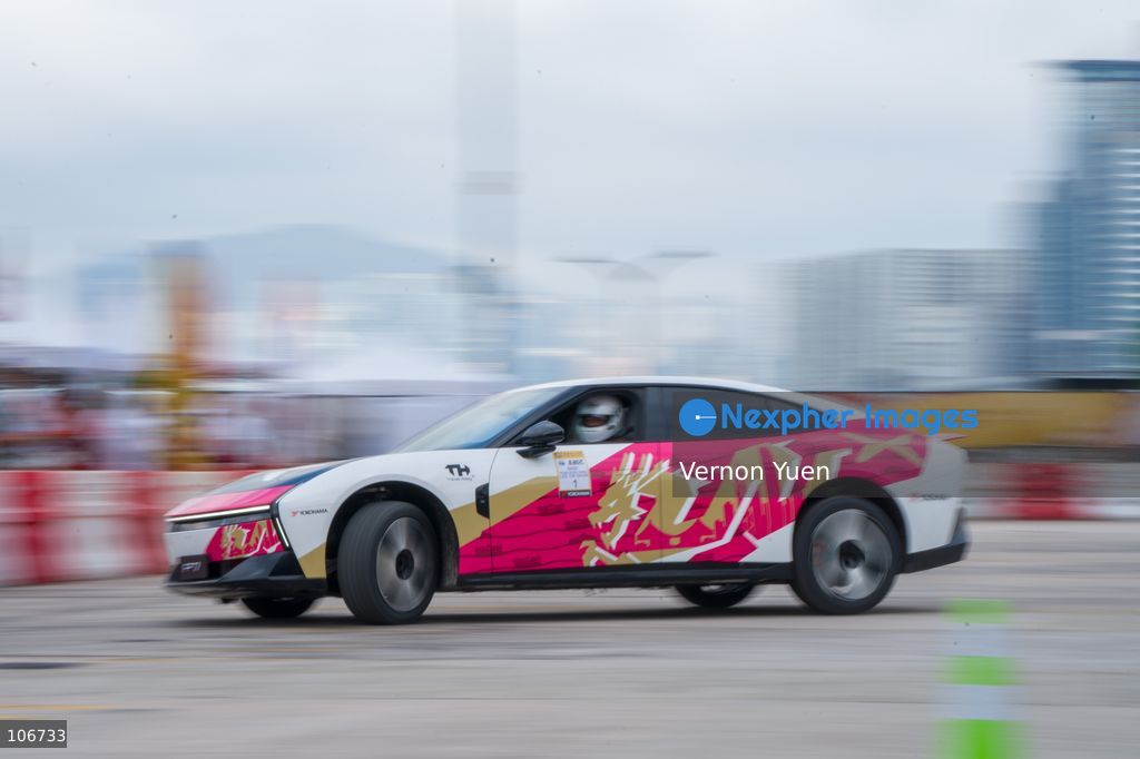 A Xpeng P7 from Chinese automaker Xpeng during a race at the 2026 Asia Auto GYMKHANA Championship Hong Kong stage on October 17, 2026 in Hong Kong. (Photo by Vernon Yuen/Nexpher Images)
