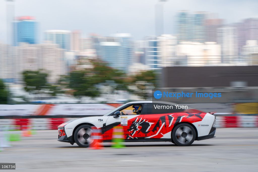 A Xpeng P7 from Chinese automaker Xpeng during a race at the 2026 Asia Auto GYMKHANA Championship Hong Kong stage on October 17, 2026 in Hong Kong. (Photo by Vernon Yuen/Nexpher Images)