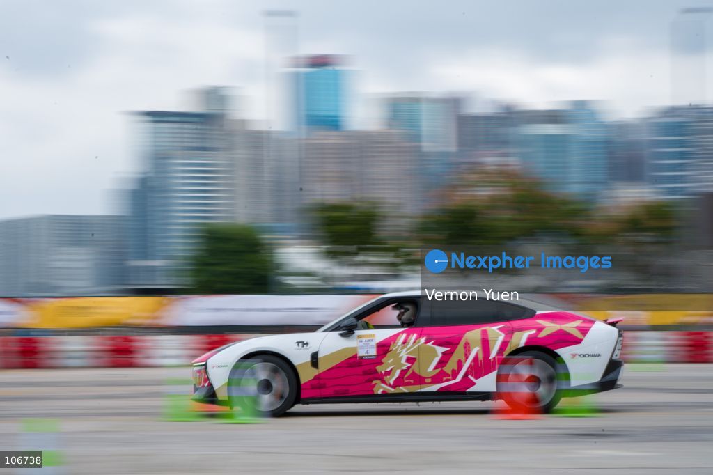 A Xpeng P7 from Chinese automaker Xpeng during a race at the 2026 Asia Auto GYMKHANA Championship Hong Kong stage on October 17, 2026 in Hong Kong. (Photo by Vernon Yuen/Nexpher Images)