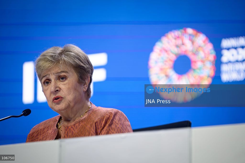 BANGKOK, THAILAND - OCTOBER 17, 2026: IMF Managing Director Kristalina Georgieva speaks during a press briefing with Chair of the International Monetary and Financial Committee (IMFC) and Saudi Minister of Finance Mohammed Aljadaan (Not in the picture), following the plenary session during the 2026 Annual Meetings of the International Monetary Fund (IMF) and the World Bank Group. Photo by Watsawat Koktabtim / JNA Press. (Photo by Watsawat "James" Koktabtim/JNA Press via Nexpher Images)