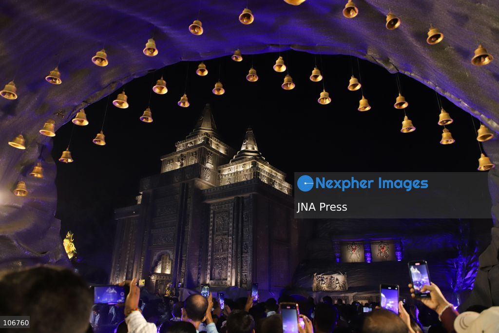 JAMSHEDPUR, JHARKHAND, INDIA, OCTOBER 16, 2026: Devotees visit a decorated pandal, a temporary worship pavilion, during Durga Puja celebrations in Jamshedpur. The Hindu festival honours Goddess Durga and celebrates the victory of good over evil. Photo by Rohit Kumar Shaw / JNA Press. (Photo by Rohit Kumar Shaw/JNA Press via Nexpher Images)