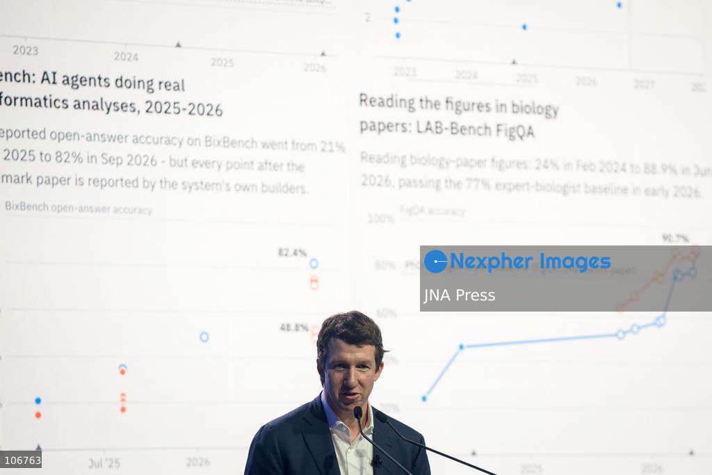 BANGKOK, THAILAND - OCTOBER 17, 2026: Anthropic co-founder Jack Clark delivers a lecture titled “Inside the Event Horizon: Why Everyone Should Take AI Progress Seriously” during the Per Jacobsson Foundation lecture at the 2026 Annual Meetings of the International Monetary Fund (IMF) and the World Bank Group in Bangkok. The lecture explores potential advances in artificial intelligence and their implications for scientific discovery, robotics, autonomous businesses and the wider economy. Photo by Watsawat Koktabtim / JNA Press. (Photo by Watsawat "James" Koktabtim/JNA Press via Nexpher Images)