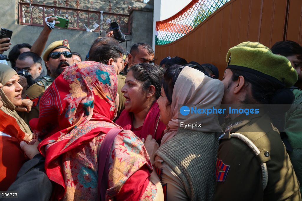 Supporters of India's main opposition Congress party taking part during a protest to demand the resignation of Chief Election Commissioner Gyanesh Kumar over alleged voter roll irregularities. on October 17, 2026 in Srinagar, India. (Photo by Danish Showkat/ Eyepix Group) (Photo by Danish Showkat/ Eyepix Group/Eyepix via Nexpher Images)