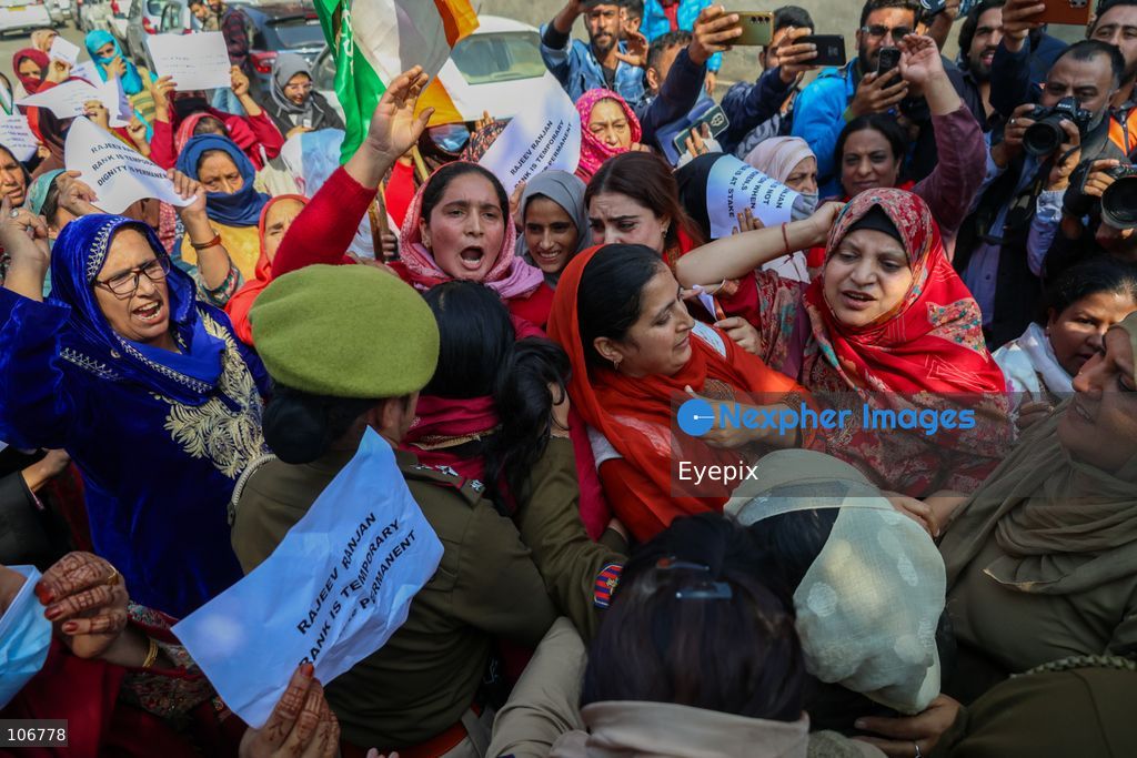Supporters of India's main opposition Congress party taking part during a protest to demand the resignation of Chief Election Commissioner Gyanesh Kumar over alleged voter roll irregularities. on October 17, 2026 in Srinagar, India. (Photo by Danish Showkat/ Eyepix Group) (Photo by Danish Showkat/ Eyepix Group/Eyepix via Nexpher Images)