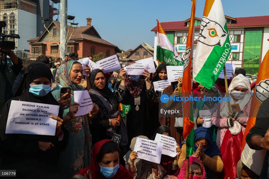 Supporters of India's main opposition Congress party taking part during a protest to demand the resignation of Chief Election Commissioner Gyanesh Kumar over alleged voter roll irregularities. on October 17, 2026 in Srinagar, India. (Photo by Danish Showkat/ Eyepix Group) (Photo by Danish Showkat/ Eyepix Group/Eyepix via Nexpher Images)