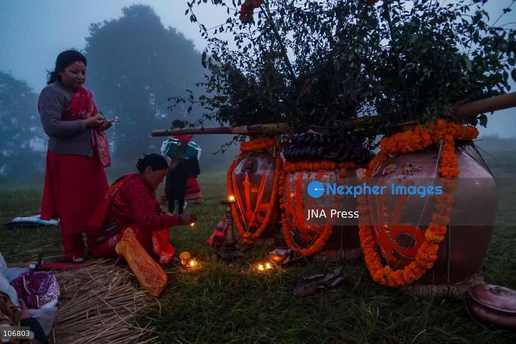 LALITPUR, NEPAL, October 16, 2026: Members of the Newar community participate in a traditional ritual procession during the Sikali Jatra festival in Khokana, Lalitpur, Nepal. The annual festival honors Goddess Sikali and reflects the community’s longstanding religious traditions and cultural heritage. Photo by Ambir Tolang/JNA Press (Photo by Ambir Tolang/JNA Press via Nexpher Images)