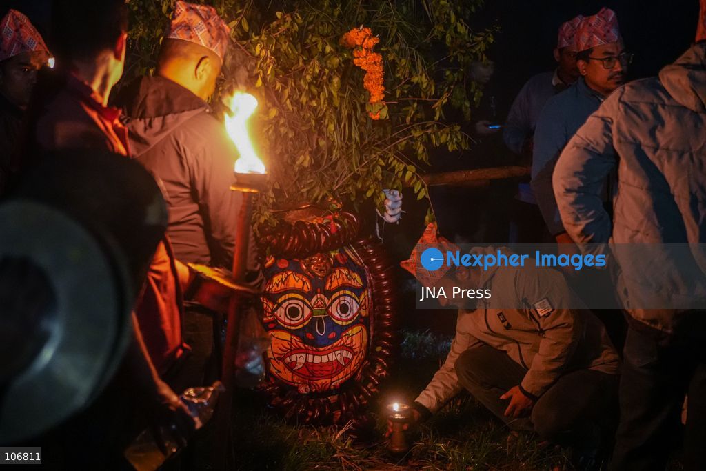 LALITPUR, NEPAL, October 16, 2026: Members of the Newar community participate in a traditional ritual procession during the Sikali Jatra festival in Khokana, Lalitpur, Nepal. The annual festival honors Goddess Sikali and reflects the community’s longstanding religious traditions and cultural heritage. Photo by Ambir Tolang/JNA Press (Photo by Ambir Tolang/JNA Press via Nexpher Images)