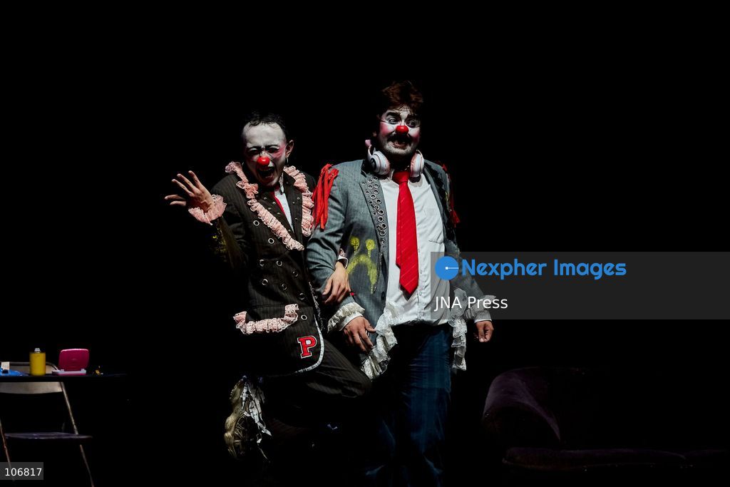 MEXICO CITY, MEXICO, OCTOBER 16, 2026: Members of Colombian company Átomos Teatro perform “¡Usted no me despide, yo renuncio!” (You Can't Fire Me, I Quit!) during the opening of the 13th International Clown Gathering at the Centro Cultural Helénico in Mexico City. The festival runs from October 16 to 25. Photo by Juan Pérez / JNA Press. (Photo by Juan Perez Puente/JNA Press via Nexpher Images)