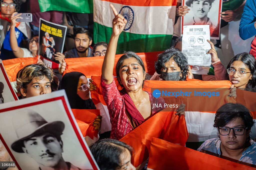 NEW DELHI, INDIA, OCTOBER 16, 2026: Protesters carry Indian national flags during the “Lehra Do Tiranga” (Wave the Tricolour) demonstration at Connaught Place in New Delhi. Called by the Cockroach Janta Party (CJP), the protest demands the resignation of Chief Election Commissioner Gyanesh Kumar over alleged irregularities linked to the Special Intensive Revision (SIR) of electoral rolls. Photo by Yanni Rawat / JNA Press. (Photo by yanni rawat/JNA Press via Nexpher Images)