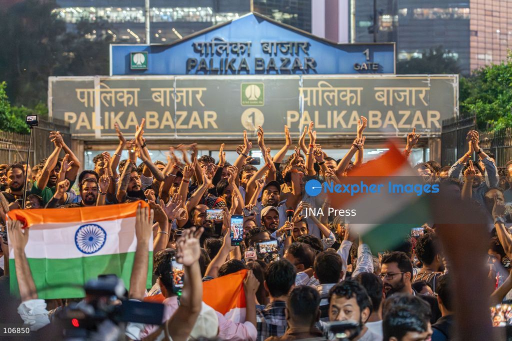 NEW DELHI, INDIA, OCTOBER 16, 2026: Protesters carry Indian national flags during the “Lehra Do Tiranga” (Wave the Tricolour) demonstration at Connaught Place in New Delhi. Called by the Cockroach Janta Party (CJP), the protest demands the resignation of Chief Election Commissioner Gyanesh Kumar over alleged irregularities linked to the Special Intensive Revision (SIR) of electoral rolls. Photo by Yanni Rawat / JNA Press. (Photo by yanni rawat/JNA Press via Nexpher Images)