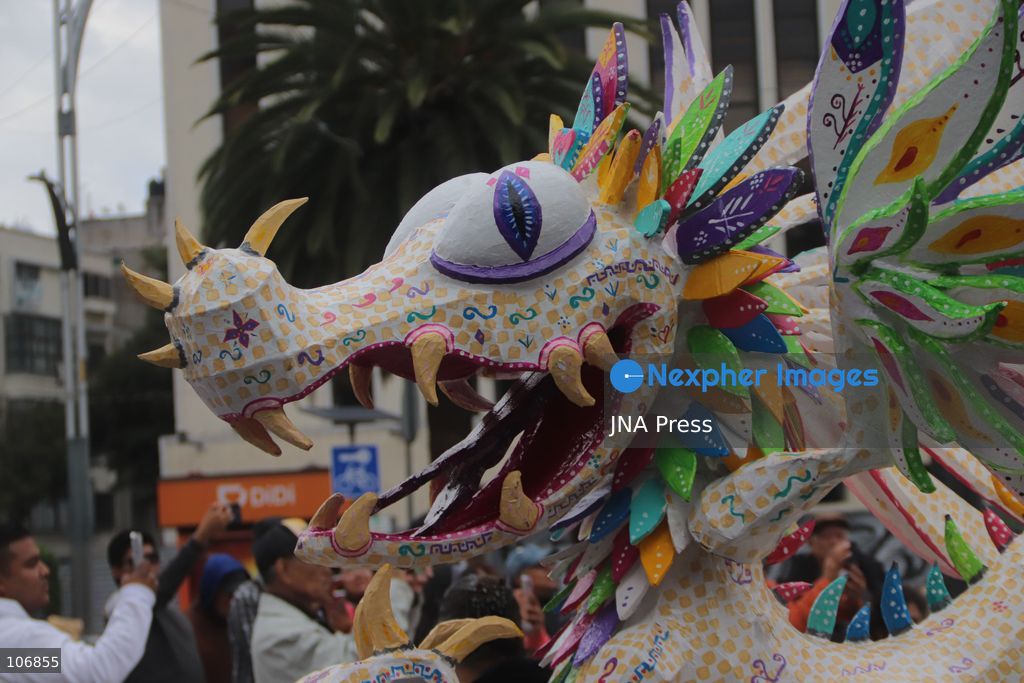 MEXICO CITY, MEXICO, OCTOBER 17, 2026: Participants accompany giant sculptures of fantastical creatures during the 18th Monumental Alebrijes Parade along Paseo de la Reforma in Mexico City. Organised by the Museo de Arte Popular (MAP), the annual event celebrates Mexican folk art and traditional craftsmanship. Photo by Carlos Santiago / JNA Press. (Photo by Carlos Santiago/JNA Press via Nexpher Images)