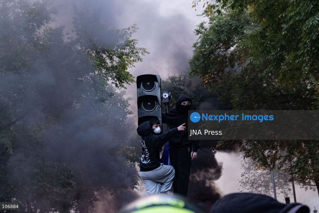 PARIS, FRANCE, OCTOBER 17, 2026: Demonstrators clash with riot police around Place de la République during protests involving high school students, Yellow Vest activists and other groups over education conditions and the high cost of living. Police use tear gas and water cannons during the confrontations. Photo by Camilla Baronetto / JNA Press. (Photo by Camilla Baronetto/JNA Press via Nexpher Images)
