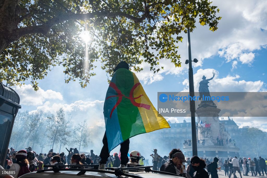 PARIS, FRANCE, OCTOBER 17, 2026: Demonstrators clash with riot police around Place de la République during protests involving high school students, Yellow Vest activists and other groups over education conditions and the high cost of living. Police use tear gas and water cannons during the confrontations. Photo by Camilla Baronetto / JNA Press. (Photo by Camilla Baronetto/JNA Press via Nexpher Images)