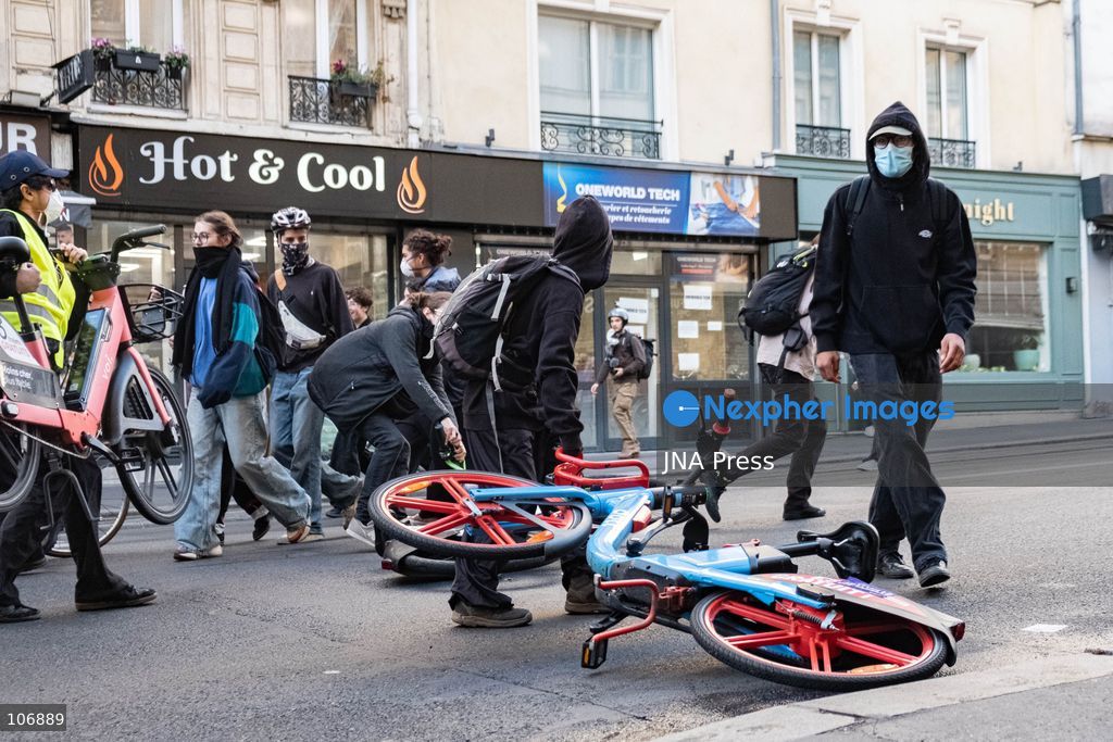 PARIS, FRANCE, OCTOBER 17, 2026: Demonstrators clash with riot police around Place de la République during protests involving high school students, Yellow Vest activists and other groups over education conditions and the high cost of living. Police use tear gas and water cannons during the confrontations. Photo by Camilla Baronetto / JNA Press. (Photo by Camilla Baronetto/JNA Press via Nexpher Images)