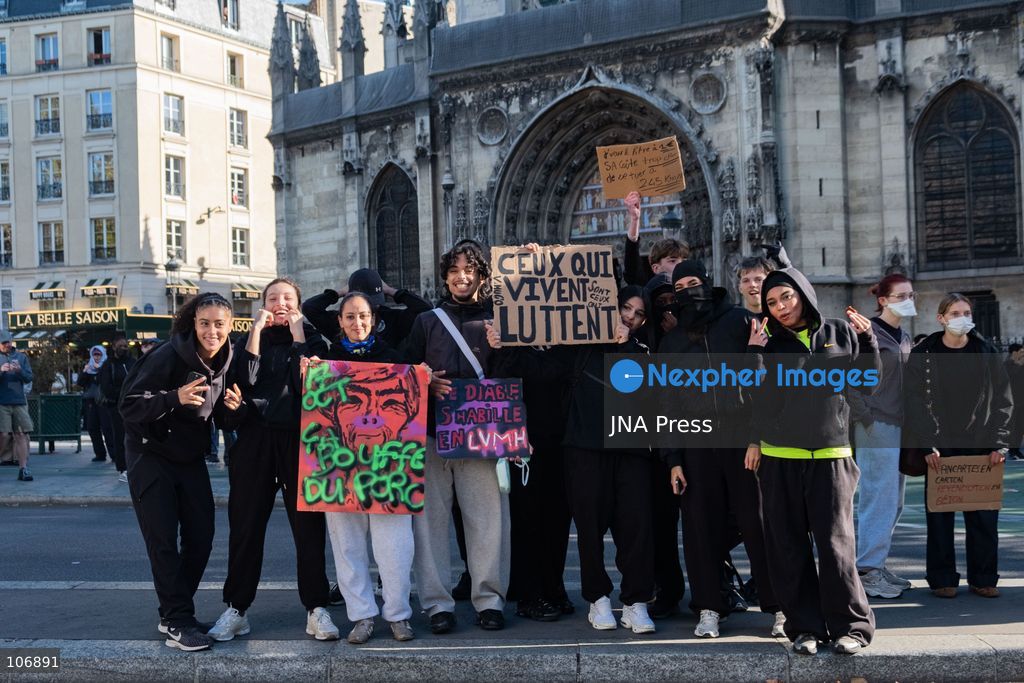 PARIS, FRANCE, OCTOBER 17, 2026: Demonstrators clash with riot police around Place de la République during protests involving high school students, Yellow Vest activists and other groups over education conditions and the high cost of living. Police use tear gas and water cannons during the confrontations. Photo by Camilla Baronetto / JNA Press. (Photo by Camilla Baronetto/JNA Press via Nexpher Images)