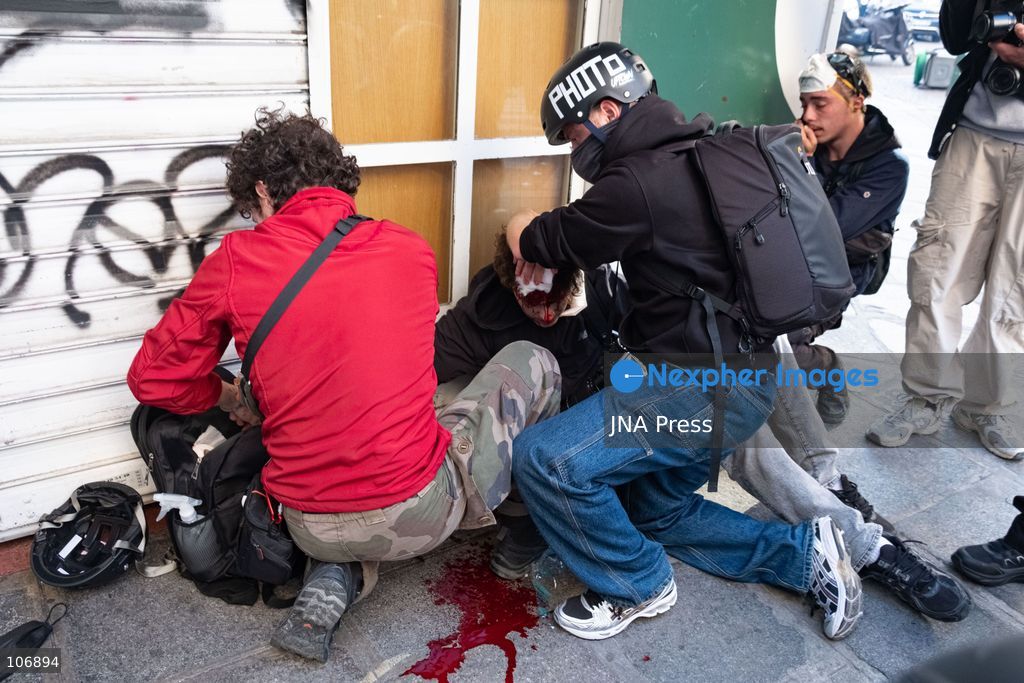 PARIS, FRANCE, OCTOBER 17, 2026: Demonstrators clash with riot police around Place de la République during protests involving high school students, Yellow Vest activists and other groups over education conditions and the high cost of living. Police use tear gas and water cannons during the confrontations. Photo by Camilla Baronetto / JNA Press. (Photo by Camilla Baronetto/JNA Press via Nexpher Images)