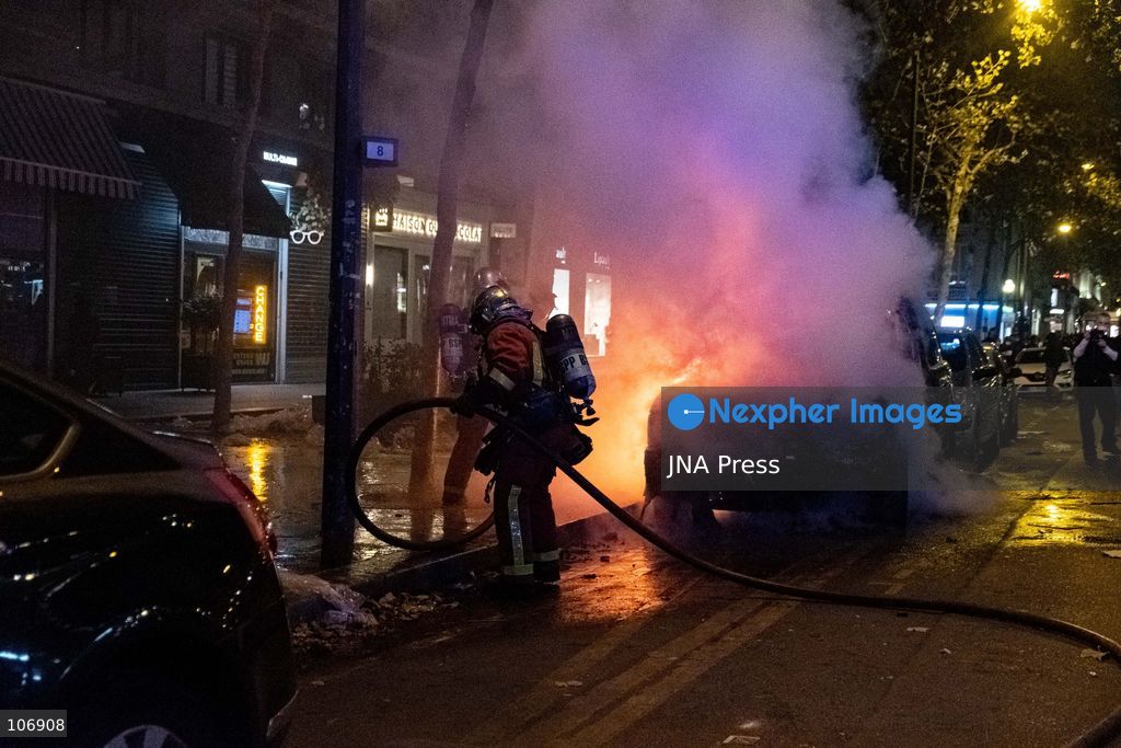 PARIS, FRANCE, OCTOBER 17, 2026: Demonstrators clash with riot police around Place de la République during protests involving high school students, Yellow Vest activists and other groups over education conditions and the high cost of living. Police use tear gas and water cannons during the confrontations. Photo by Camilla Baronetto / JNA Press. (Photo by Camilla Baronetto/JNA Press via Nexpher Images)