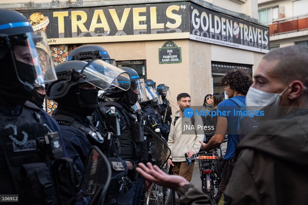 PARIS, FRANCE, OCTOBER 17, 2026: Demonstrators clash with riot police around Place de la République during protests involving high school students, Yellow Vest activists and other groups over education conditions and the high cost of living. Police use tear gas and water cannons during the confrontations. Photo by Camilla Baronetto / JNA Press. (Photo by Camilla Baronetto/JNA Press via Nexpher Images)