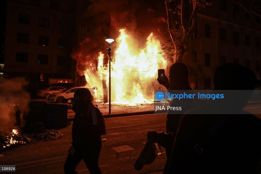 TIRANA, ALBANIA, OCTOBER 17, 2026: Demonstrators clash with riot police near the Prime Minister’s Office during student-led anti-government protests in central Tirana. Protesters throw stones and pyrotechnics, while police use tear gas, water cannons and rubber bullets. Fires break out at the High Court and the entrance to a Bank of Albania building as unrest continues for a fifth consecutive day. Demonstrators demand better university conditions and the resignation of Prime Minister Edi Rama. Photo by Vlasov Sulaj / JNA Press. (Photo by Vlasov Sulaj/JNA Press via Nexpher Images)