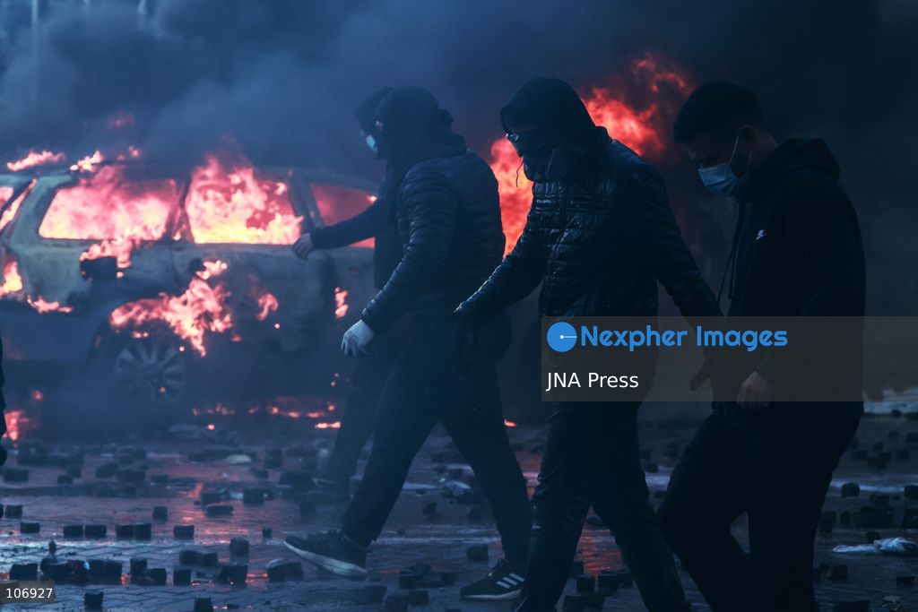 TIRANA, ALBANIA, OCTOBER 17, 2026: Demonstrators clash with riot police near the Prime Minister’s Office during student-led anti-government protests in central Tirana. Protesters throw stones and pyrotechnics, while police use tear gas, water cannons and rubber bullets. Fires break out at the High Court and the entrance to a Bank of Albania building as unrest continues for a fifth consecutive day. Demonstrators demand better university conditions and the resignation of Prime Minister Edi Rama. Photo by Vlasov Sulaj / JNA Press. (Photo by Vlasov Sulaj/JNA Press via Nexpher Images)
