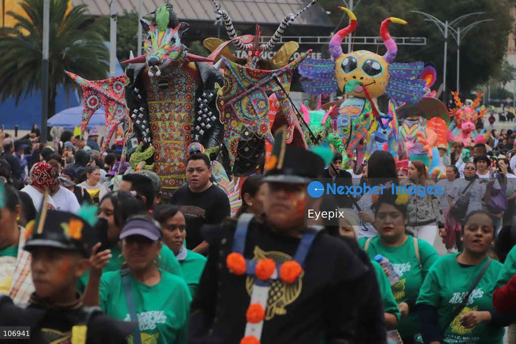 People taking part during the 18th Monumental Alebrijes Parade on Paseo de la Reforma avenue. on October 17, 2026 in Mexico City, Mexico. (Photo by Carlos Santiago/ Eyepix Group) (Photo by Carlos Santiago/ Eyepix Group/Eyepix via Nexpher Images)