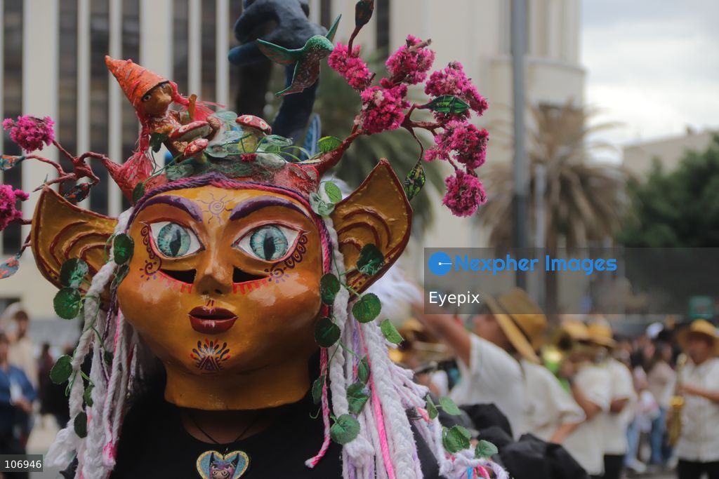 A giant, brightly colored fantastical folk-art sculpture crafted from papier-mâché, wood, and cardboard known as an "alebrije" is paraded down Paseo de la Reforma avenue during the 18th Monumental Alebrijes Parade. on October 17, 2026 in Mexico City, Mexico. (Photo by Carlos Santiago/ Eyepix Group) (Photo by Carlos Santiago/ Eyepix Group/Eyepix via Nexpher Images)