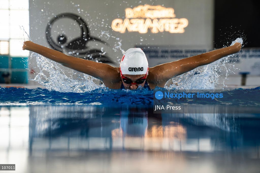 GAZIANTEP, TÜRKIYE, OCTOBER 18, 2026: Fatma Çoban, a 17-year-old para swimmer from Gaziantep who has won multiple Turkish national swimming titles. (Photo by Beytullah Eles/JNA Press via Nexpher Images)