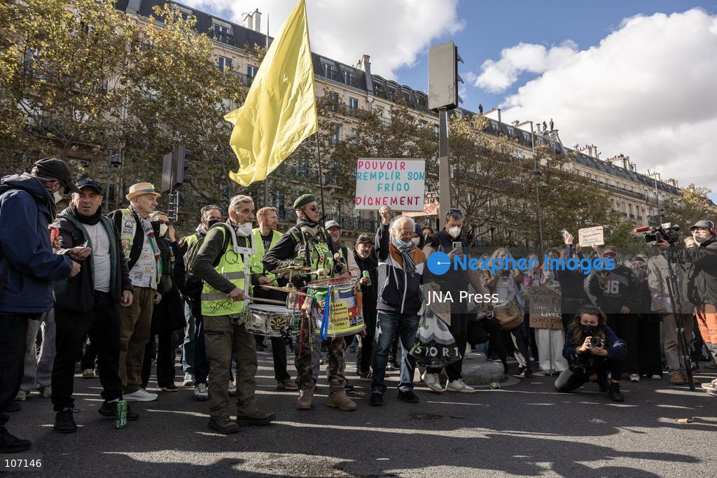 PARIS, FRANCE, OCTOBER 17, 2026: Demonstrators clash with riot police in and around Place de la République during protests against austerity and rising living costs, and in support of students demanding better school conditions. Makeshift barricades are erected and fires break out as police use tear gas and water cannons. Shops in surrounding streets are damaged and looted during the unrest. (Photo by Oualid Abdellaoui/JNA Press via Nexpher Images)