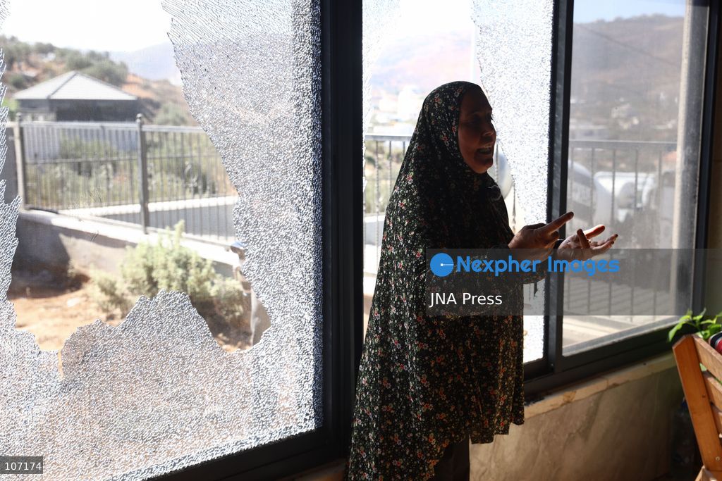 TURMUS AYYA, PALESTINE - OCTOBER 19, 2026: Israeli settlers attacked two houses in the town of Turmus Ayya, north of Ramallah in the occupied West Bank, smashing windows and trying to set one of the houses on fire. The settlers also set a vehicle ablaze during the attack. (Photo by Salman Mohsen Alkhatib/JNA Press via Nexpher Images)