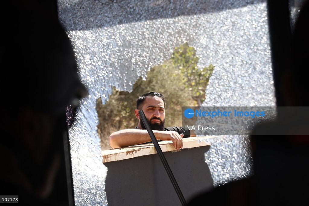 TURMUS AYYA, PALESTINE - OCTOBER 19, 2026: Israeli settlers attacked two houses in the town of Turmus Ayya, north of Ramallah in the occupied West Bank, smashing windows and trying to set one of the houses on fire. The settlers also set a vehicle ablaze during the attack. (Photo by Salman Mohsen Alkhatib/JNA Press via Nexpher Images)