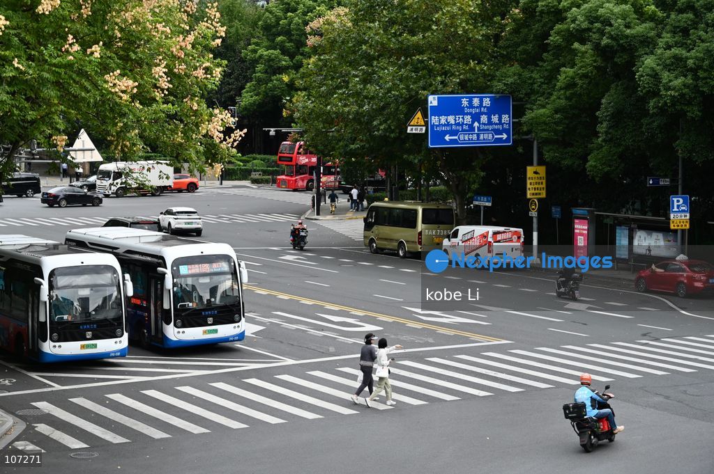 A general view showing streetscape from Lujiazui on October 16, 2026 in Shanghai, China. (Photo by kobe Li/Nexpher Images)