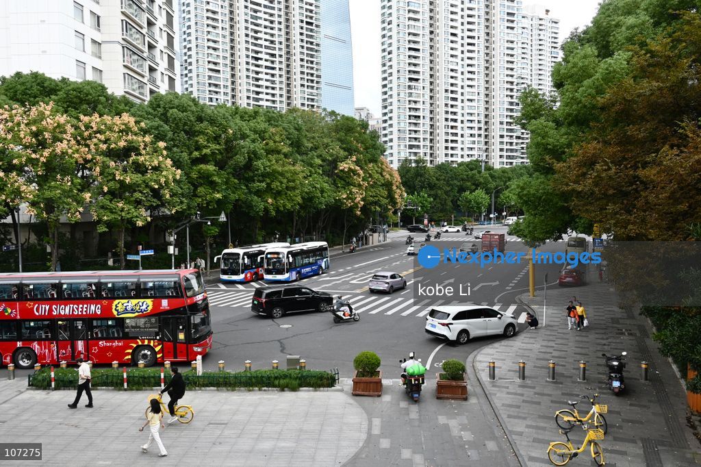 A general view showing streetscape from Lujiazui on October 16, 2026 in Shanghai, China. (Photo by kobe Li/Nexpher Images)