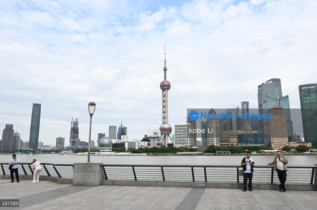 Tourists traveling at the Bund to watching Oriental Pearl Tower on October 16, 2026 in Shanghai, China. (Photo by kobe Li/Nexpher Images)