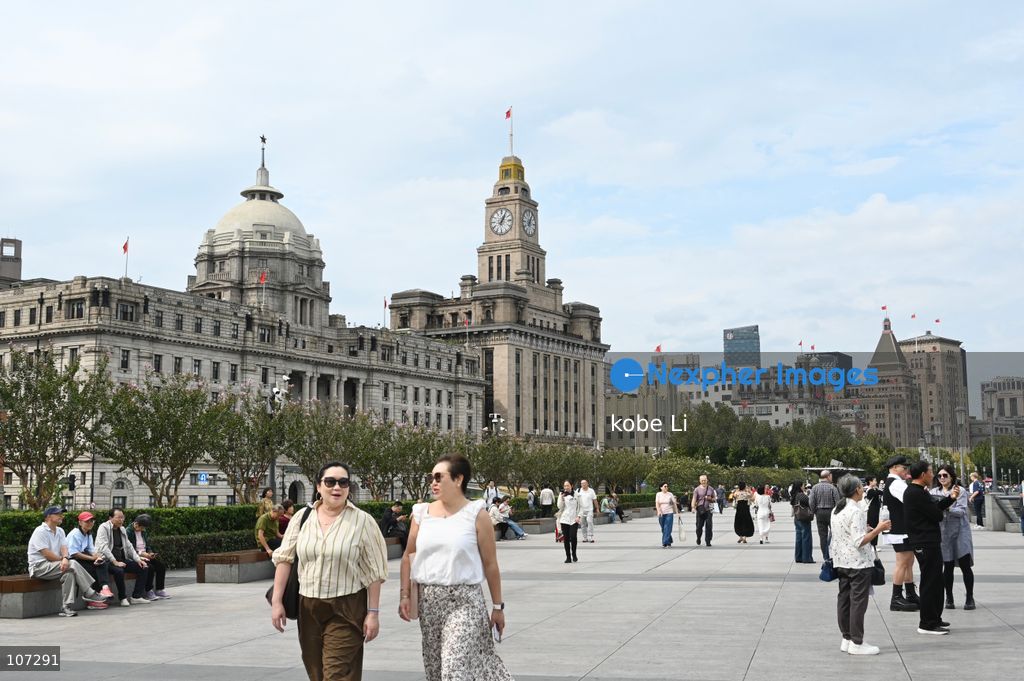 A general view showing riverfront view of the Exotic Building Architecture Exhibition from the Bund on October 16, 2026 in Shanghai, China. (Photo by kobe Li/Nexpher Images)