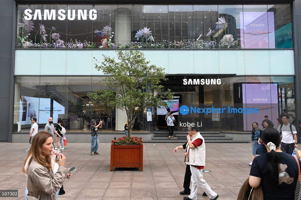 A general view showing a Samsung store on October 16, 2026 in Shanghai, China. (Photo by kobe Li/Nexpher Images)