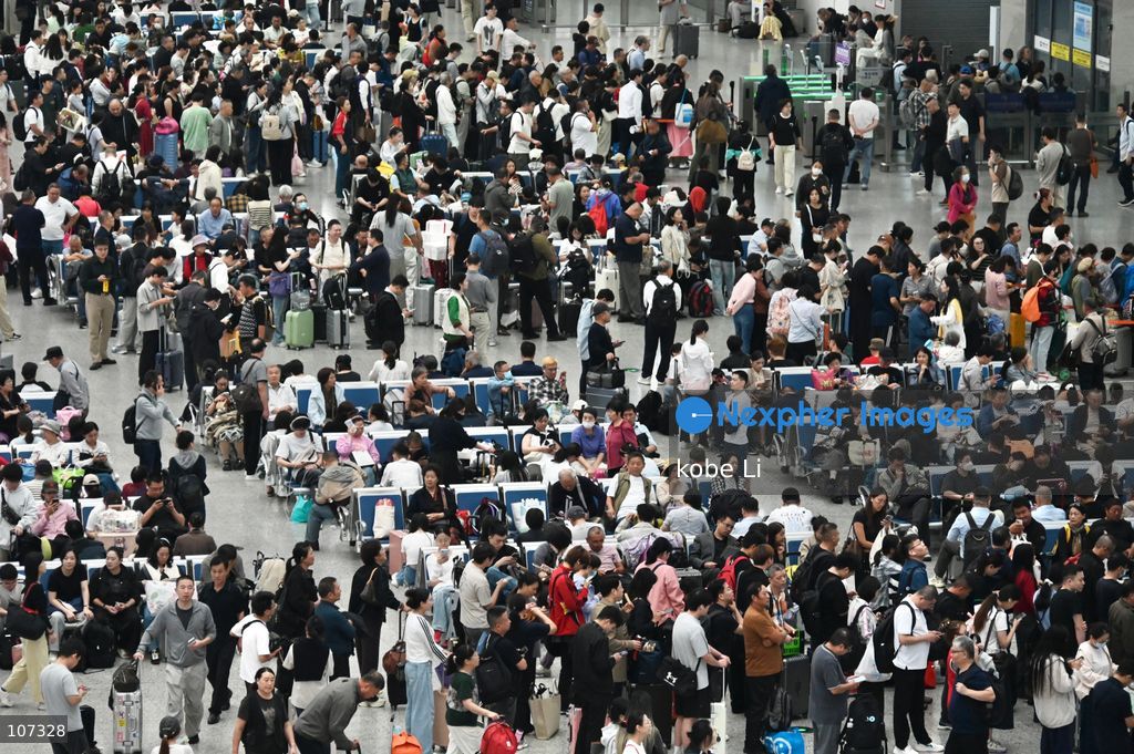 A general view showing passengers waiting at the Shanghai Hongqiao Railway Station on October 19, 2026 in Shanghai, China. (Photo by kobe Li/Nexpher Images)