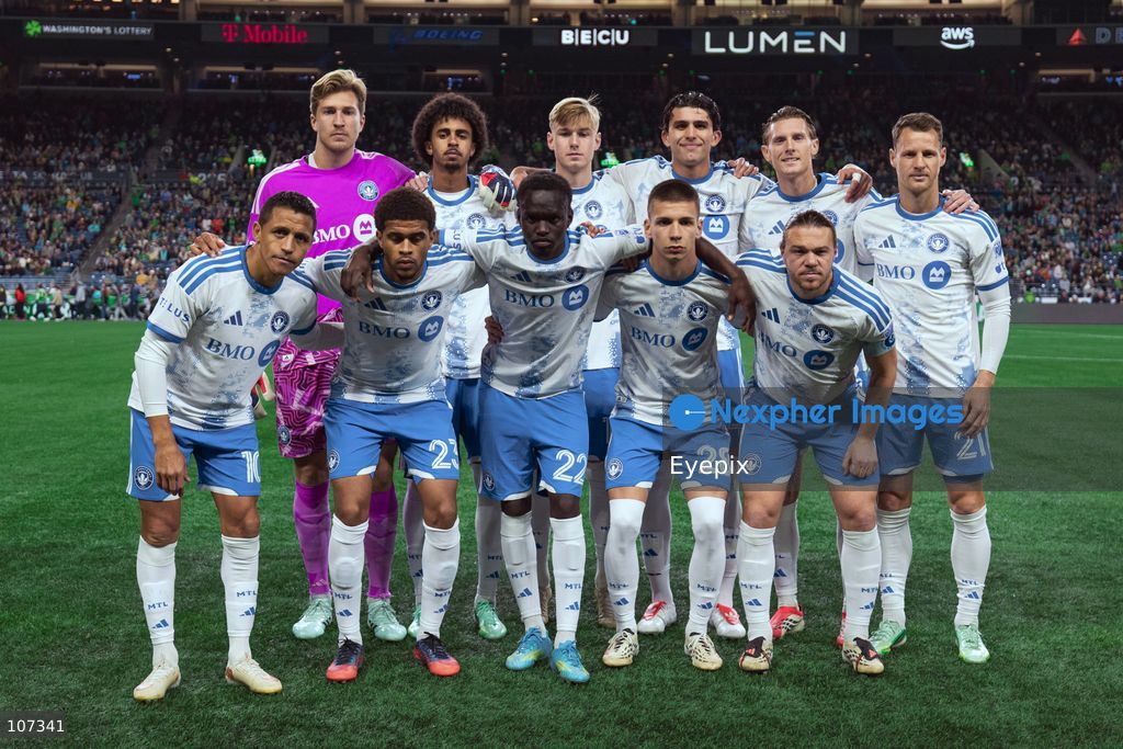 CF Montréal players pose during the MLS match between Sounders FC and CF Montréal at Lumen Field. on October 17, 2026 in Seattle, Washington. (Photo by Jules Doyle / Eyepix Group/Eyepix via Nexpher Images)