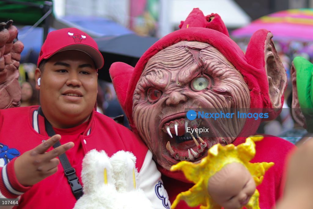 A participant dressed as horro character take part in the 19th annual "Zombie Walk Mexico" (Marcha Zombie) along Reforma Avenue. Thousands of people dressed up as the undead gathered for the annual parade for Halloween celebrations on October 18, 2026 in Mexico City, Mexico. (Photo by Carlos Santiago/ Eyepix Group/Eyepix via Nexpher Images)