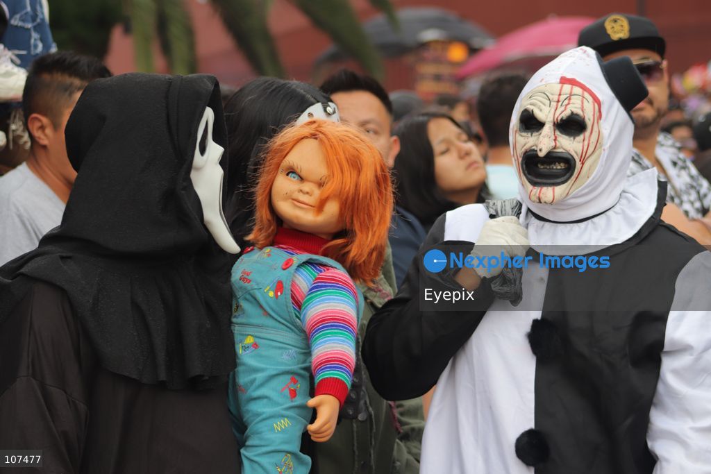 Participants dressed as characters from horror movies take part in the 19th annual "Zombie Walk Mexico" (Marcha Zombie) along Reforma Avenue. Thousands of people dressed up as the undead gathered for the annual parade for Halloween celebrations on October 18, 2026 in Mexico City, Mexico. (Photo by Carlos Santiago/ Eyepix Group/Eyepix via Nexpher Images)