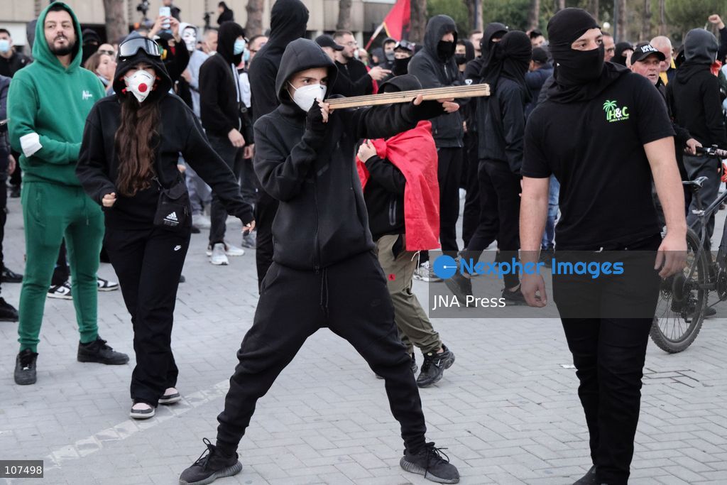 TIRANA, ALBANIA, OCTOBER 19, 2026: Demonstrators take part in student-led anti-government protests in Tirana as the mobilisation enters its seventh consecutive day. Protesters demand improved university conditions, government accountability and the resignation of Prime Minister Edi Rama. (Photo by Vlasov Sulaj/JNA Press via Nexpher Images)