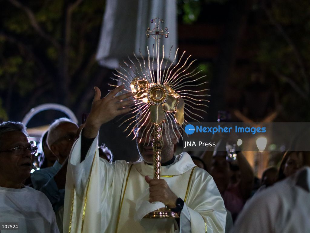 CARACAS, VENEZUELA, OCTOBER 19, 2026: Devotees gather at La Candelaria church in central Caracas to mark the first anniversary of the canonization of Saint José Gregorio Hernández and Saint Carmen Rendiles. The two became Venezuela’s first Catholic saints on October 19, 2025. (Photo by Mario Flores/JNA Press via Nexpher Images)