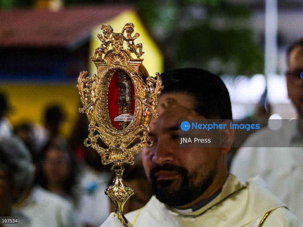 CARACAS, VENEZUELA, OCTOBER 19, 2026: Devotees gather at La Candelaria church in central Caracas to mark the first anniversary of the canonization of Saint José Gregorio Hernández and Saint Carmen Rendiles. The two became Venezuela’s first Catholic saints on October 19, 2025. (Photo by Mario Flores/JNA Press via Nexpher Images)