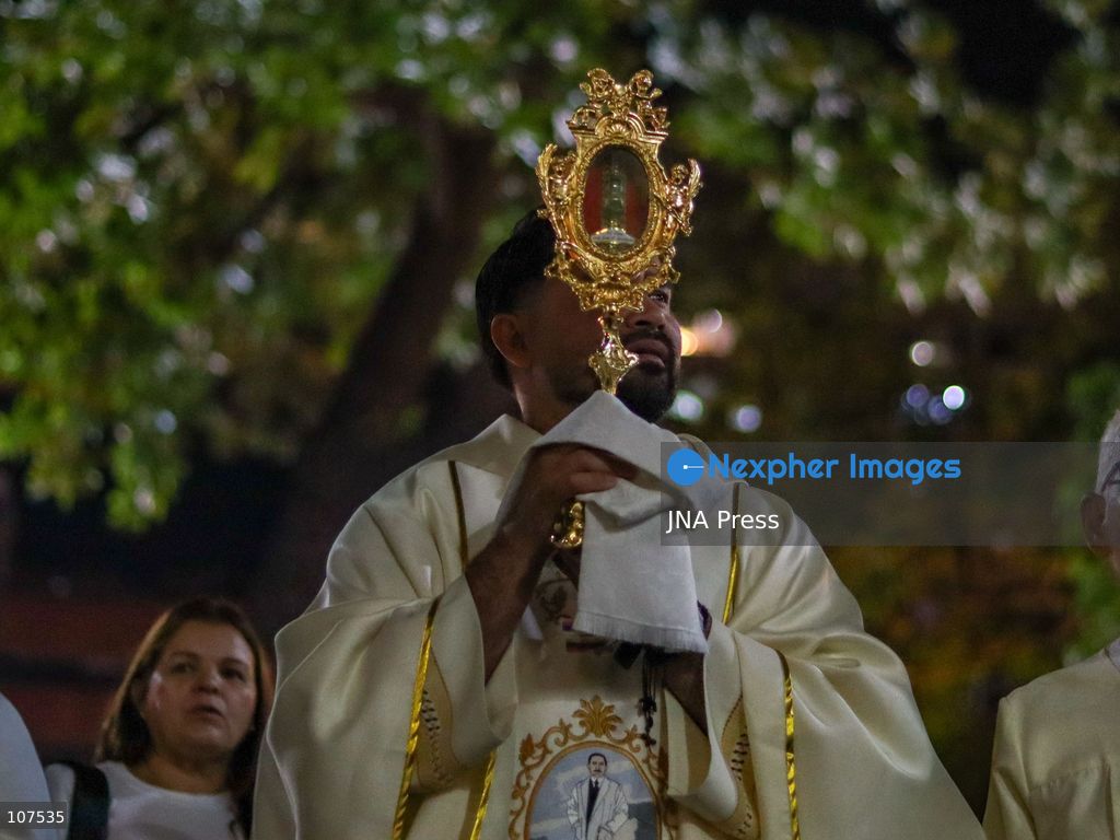 CARACAS, VENEZUELA, OCTOBER 19, 2026: Devotees gather at La Candelaria church in central Caracas to mark the first anniversary of the canonization of Saint José Gregorio Hernández and Saint Carmen Rendiles. The two became Venezuela’s first Catholic saints on October 19, 2025. (Photo by Mario Flores/JNA Press via Nexpher Images)