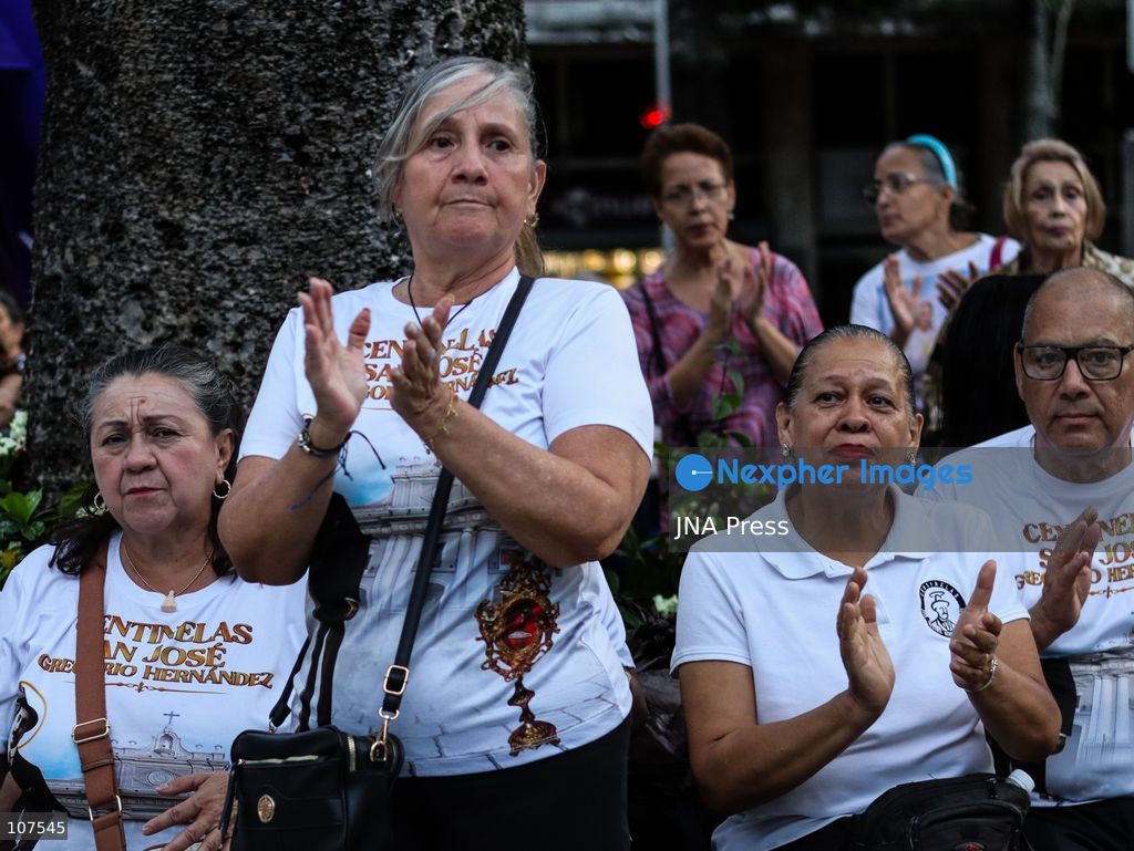 CARACAS, VENEZUELA, OCTOBER 19, 2026: Devotees gather at La Candelaria church in central Caracas to mark the first anniversary of the canonization of Saint José Gregorio Hernández and Saint Carmen Rendiles. The two became Venezuela’s first Catholic saints on October 19, 2025. (Photo by Mario Flores/JNA Press via Nexpher Images)