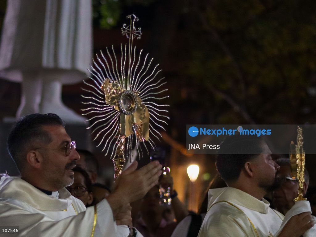 CARACAS, VENEZUELA, OCTOBER 19, 2026: Devotees gather at La Candelaria church in central Caracas to mark the first anniversary of the canonization of Saint José Gregorio Hernández and Saint Carmen Rendiles. The two became Venezuela’s first Catholic saints on October 19, 2025. (Photo by Mario Flores/JNA Press via Nexpher Images)