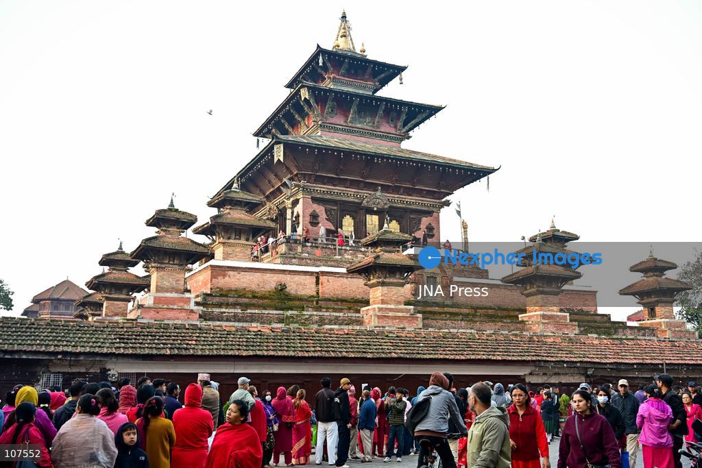 KATHMANDU, NEPAL, OCTOBER 20, 2026: Devotees queue to enter Taleju Bhawani Temple at Hanuman Dhoka Durbar Square in Kathmandu on Maha Nawami, the ninth day of Dashain. The historic temple opens to the general public only once a year on this occasion, allowing worshippers to offer prayers to Goddess Taleju Bhawani. (Photo by Safal Prakash Shrestha/JNA Press via Nexpher Images)